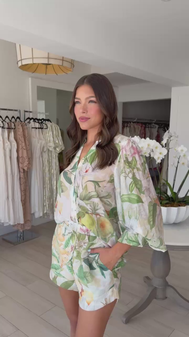 SET 2 PIEZAS CAMISA Y SHORT FLOREADO